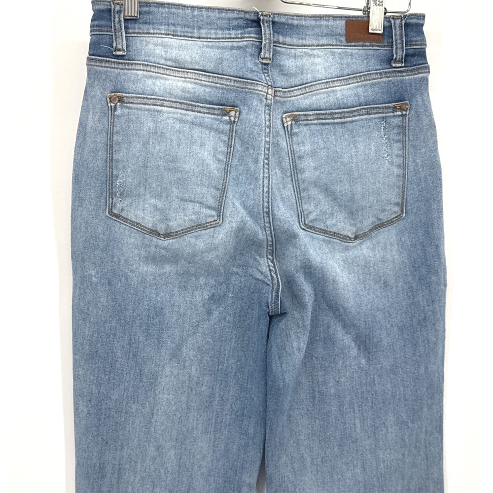 Judy Blue Women Jeans 11/30 Light Wash Distressed Straight Leg High Rise - Picture 8 of 8